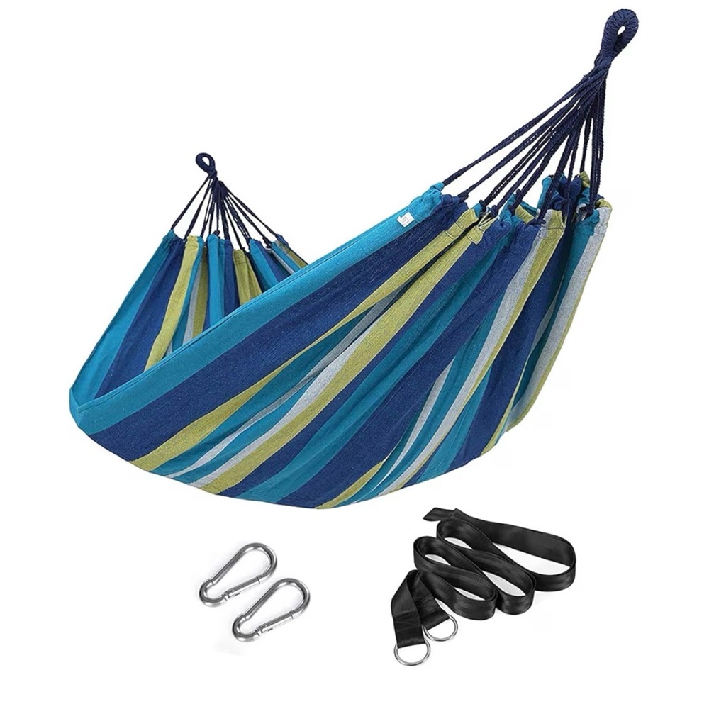 Striped Blue and Green Hammock
